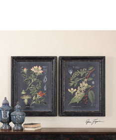 33"H x 25"W Midnight Botanicals Wall Art Set of 2