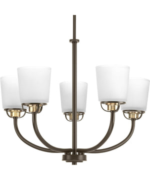 West Village 5-Light Etched Double Prismatic Glass Farmhouse Chandelier Light Antique Bronze