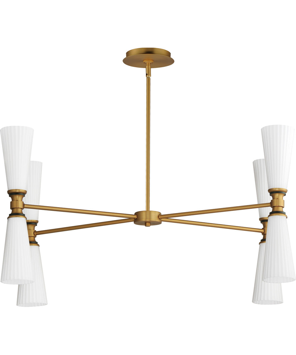 Krevat 8-Light Chandelier Black / Natural Aged Brass
