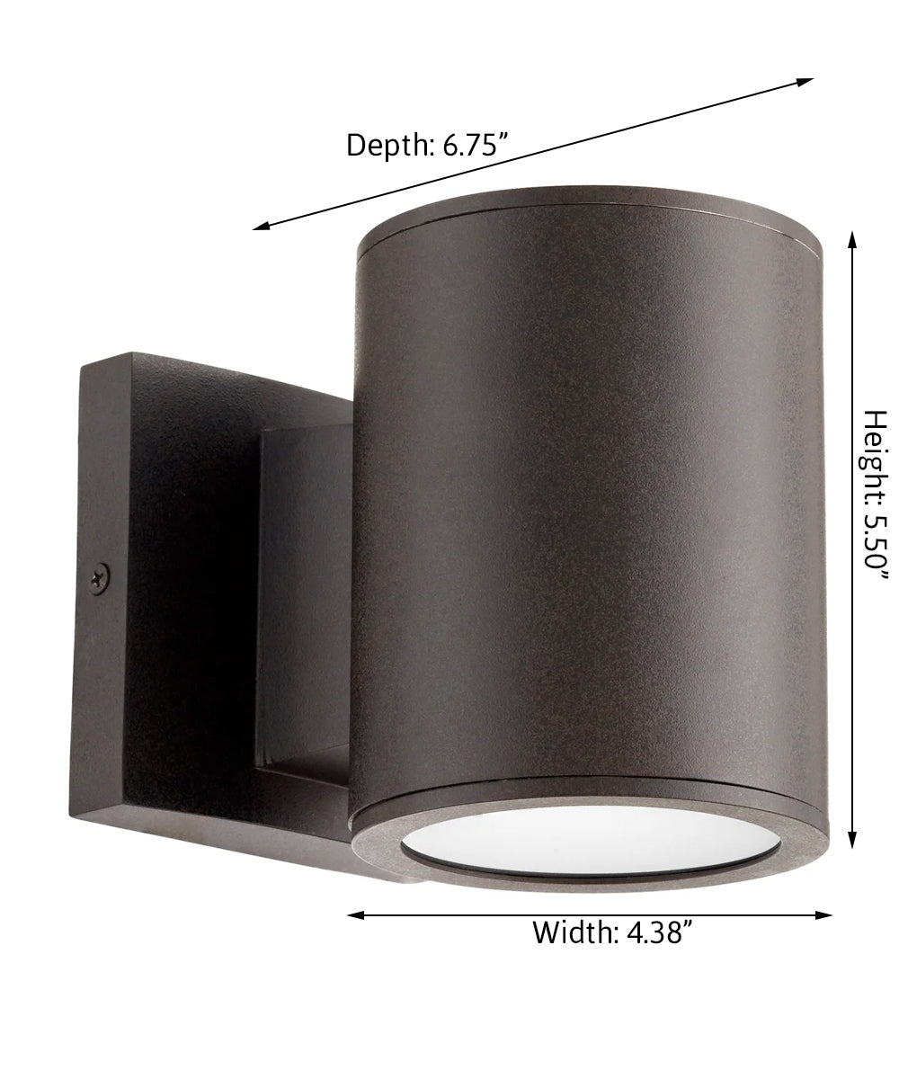 Cylinder 2-light LED Outdoor Wall Lantern Oiled Bronze