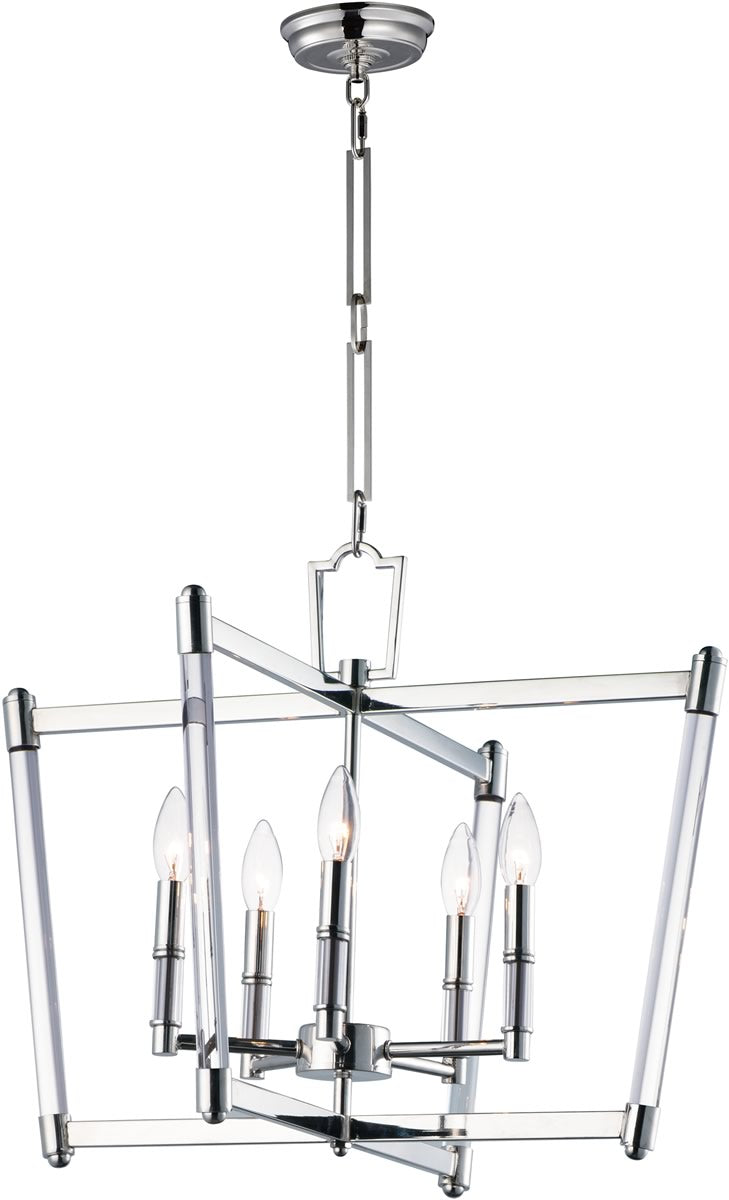 19"W Lucent 5-Light Chandelier Polished Nickel