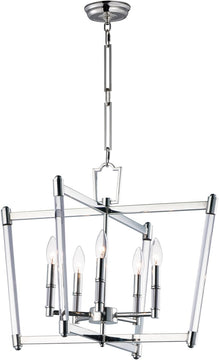 19"W Lucent 5-Light Chandelier Polished Nickel