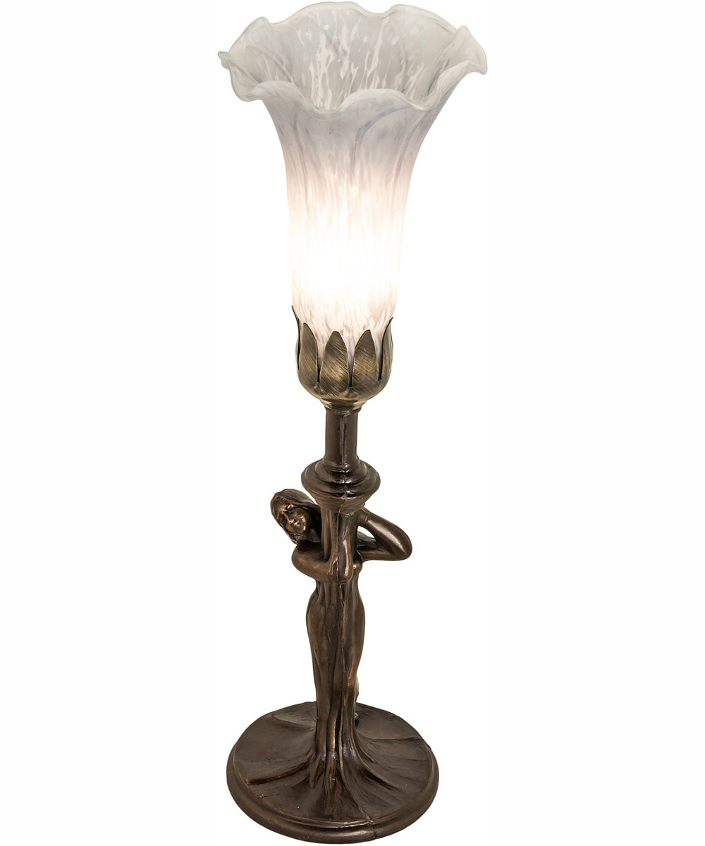 15" High Gray Nouveau Lady Accent Lamp