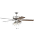 52" Pro Plus 104 Clear 4 Light Kit 4-Light A - series Ceiling Fan (Blades Included) Brushed Polished Nickel