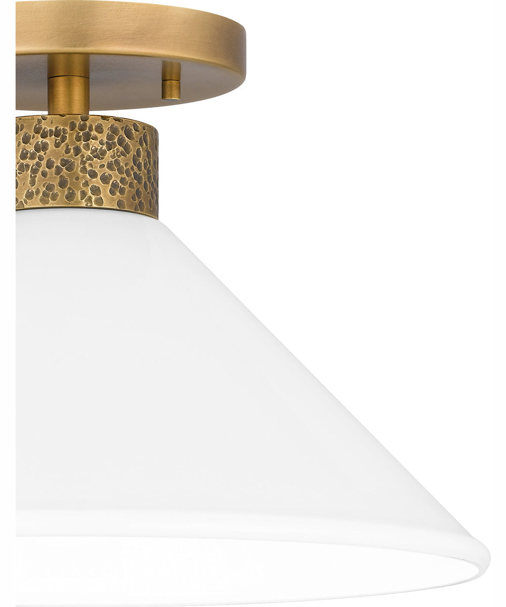 Quoizel Semi-Flush Mount Medium 1-light Semi Flush Mount Weathered Brass