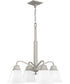 Clifton Heights 4-Light Etched Glass Craftsman Chandelier Light Brushed Nickel