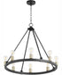 Paxton 8-light Chandelier Textured Black w/ Aged Brass