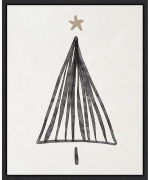 Framed Modern Christmas Tree III by Nina Blue Canvas Wall Art Print (23  W x 28  H), Sylvie Black Frame