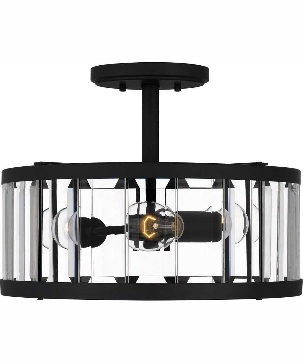 Lucia Medium 3-light Semi Flush Mount Matte Black