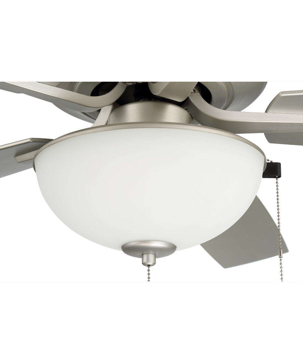 52" Outdoor Pro Plus 211 White 2-Light Indoor/Outdoor Ceiling Fan Painted Nickel
