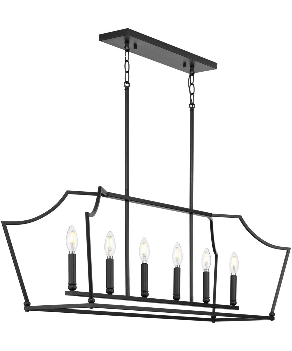 Parkhurst 6-Light New Traditional  Linear Island Chandelier Light Matte Black
