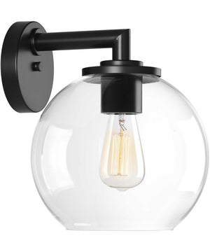 1-Light 9" Glass Globe Lantern Matte Black