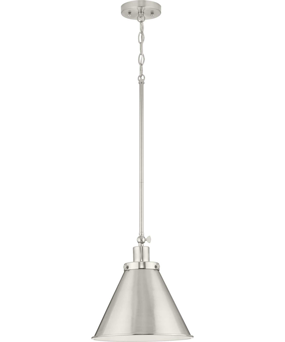 Hinton 1-Light Hanging Vintage Style Hanging Pendant Light Brushed Nickel