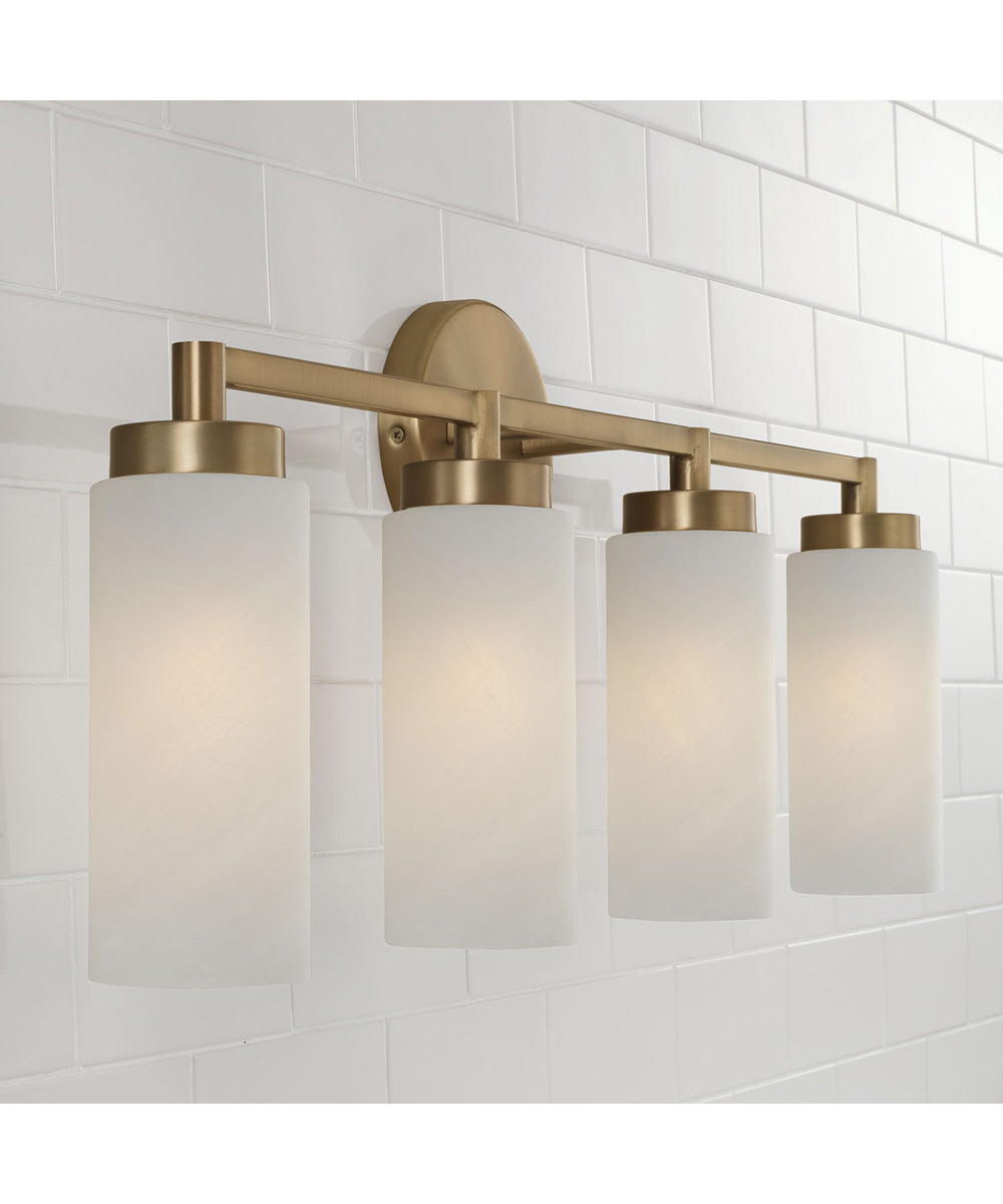 Alyssa 4-Light Vanity Aged Brass