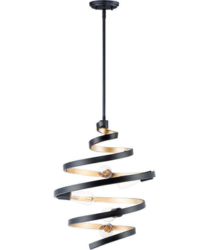 18"W Twister 5-Light Pendant Black / Gold