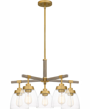Burkett 5-light Chandelier Light Gold