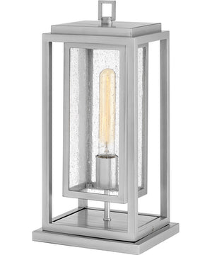 1-Light Medium Pier Mount Lantern in Satin Nickel