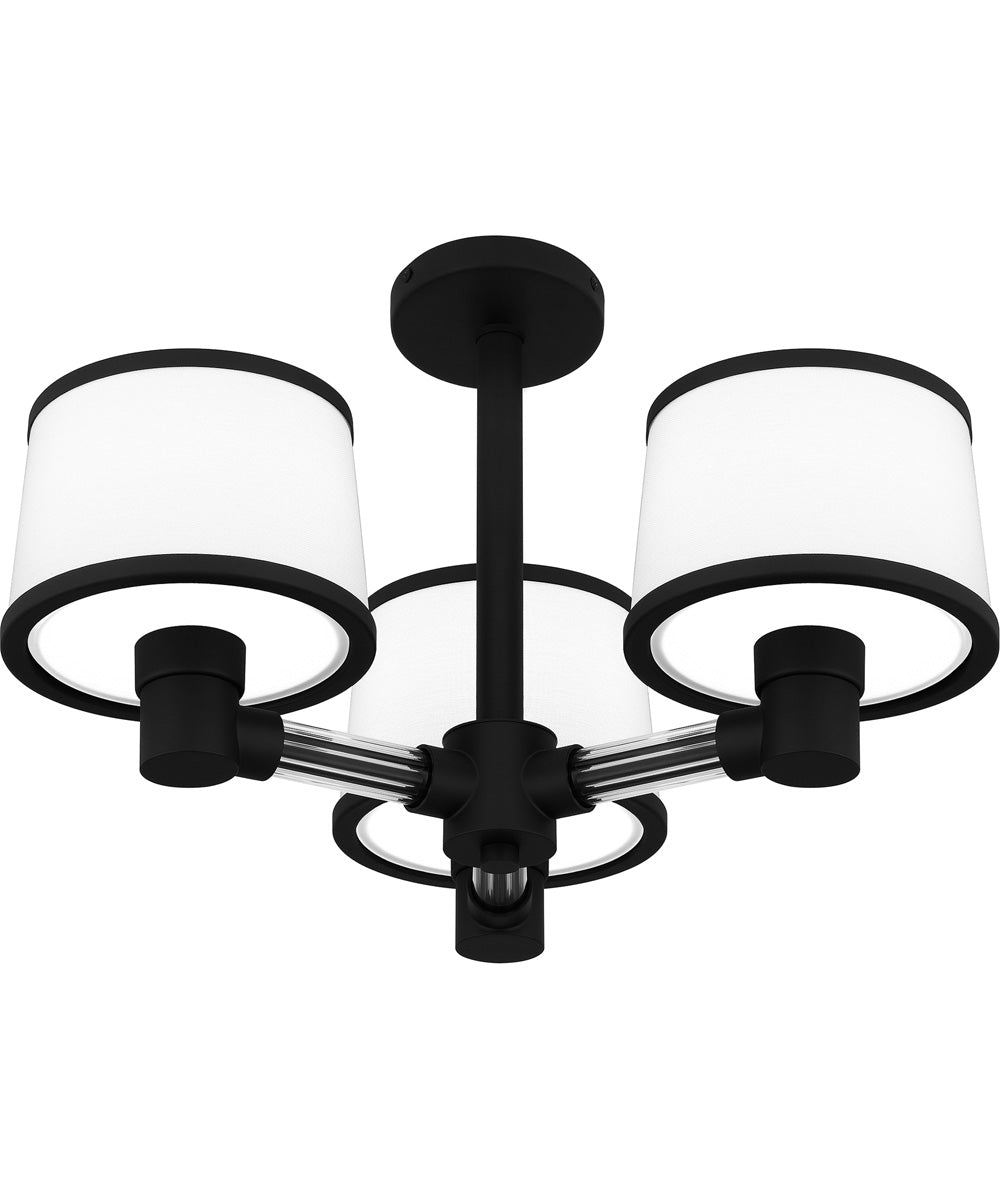 Kylen Extra Large 3-light Semi Flush Mount Matte Black