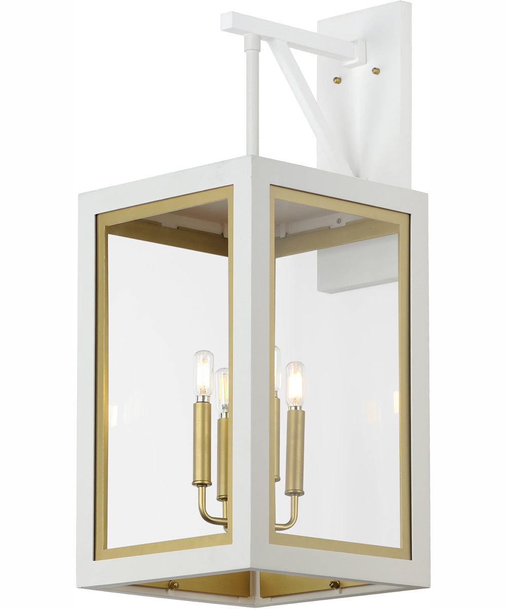 Neoclass 4-Light Outdoor Wall Sconce White/Gold