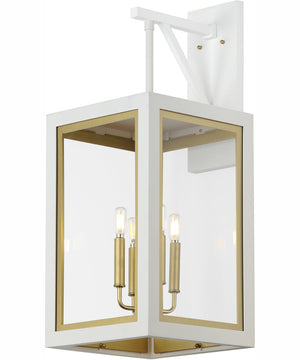 Neoclass 4-Light Outdoor Wall Sconce White/Gold