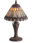 13" High Tiffany Jeweled Peacock Accent Lamp