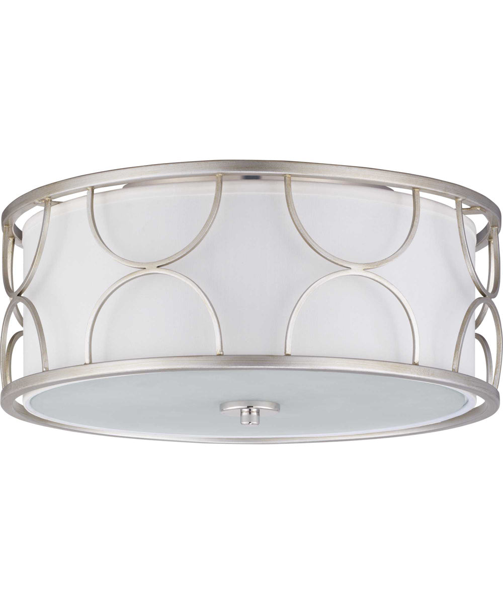 Landree 16" 3-Light Flush Mount Silver Ridge