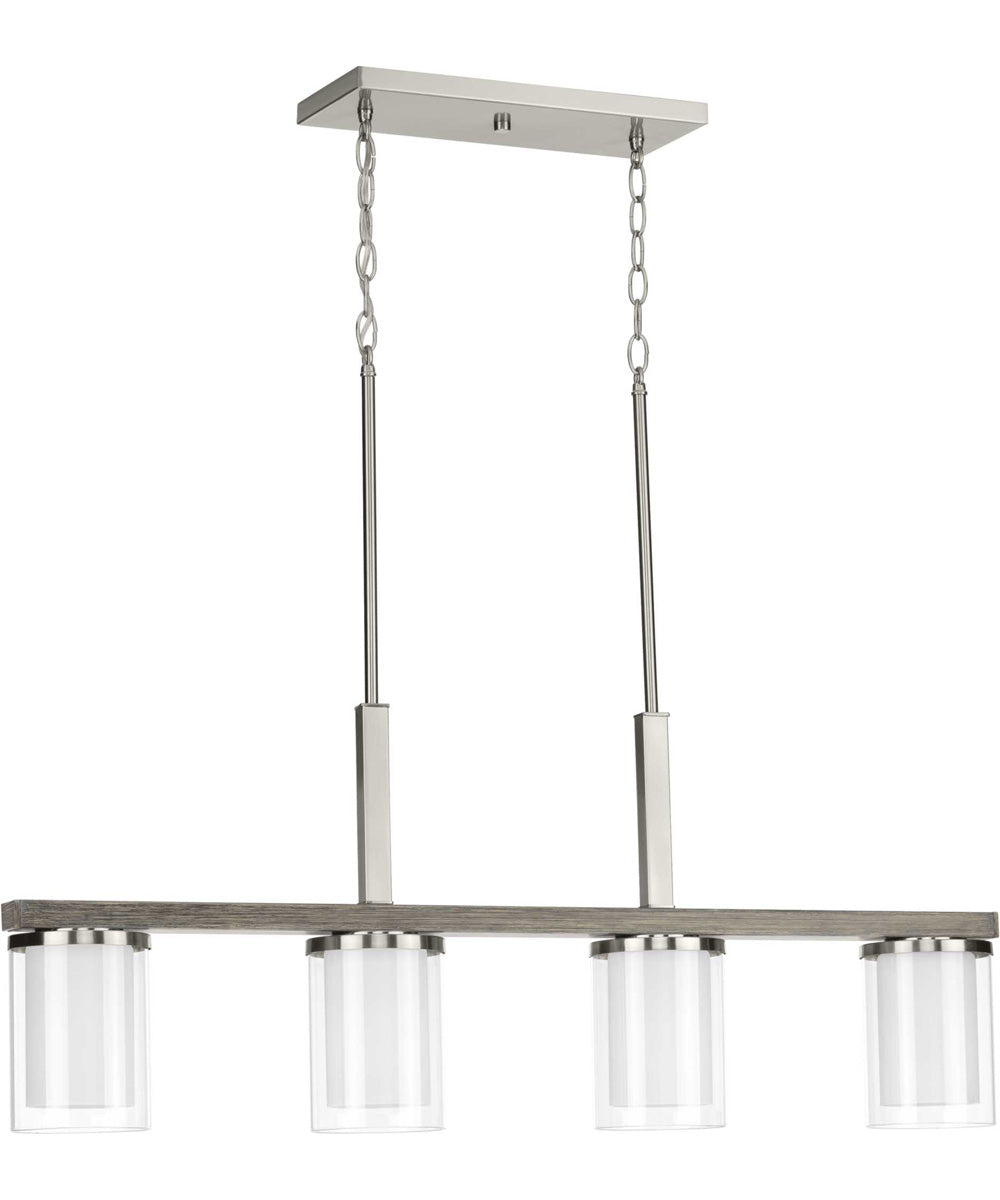 Mast 4-Light Linear Chandelier Brushed Nickel