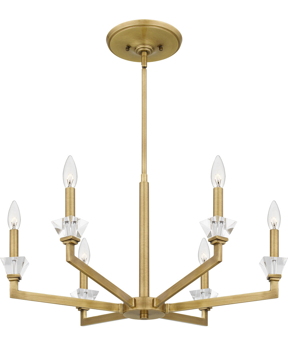 Lottie 6-light Chandelier Aged Brass