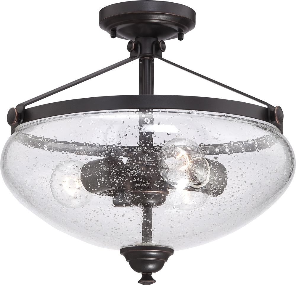 16"W Laurel 3-Light Close-to-Ceiling Sudbury Bronze