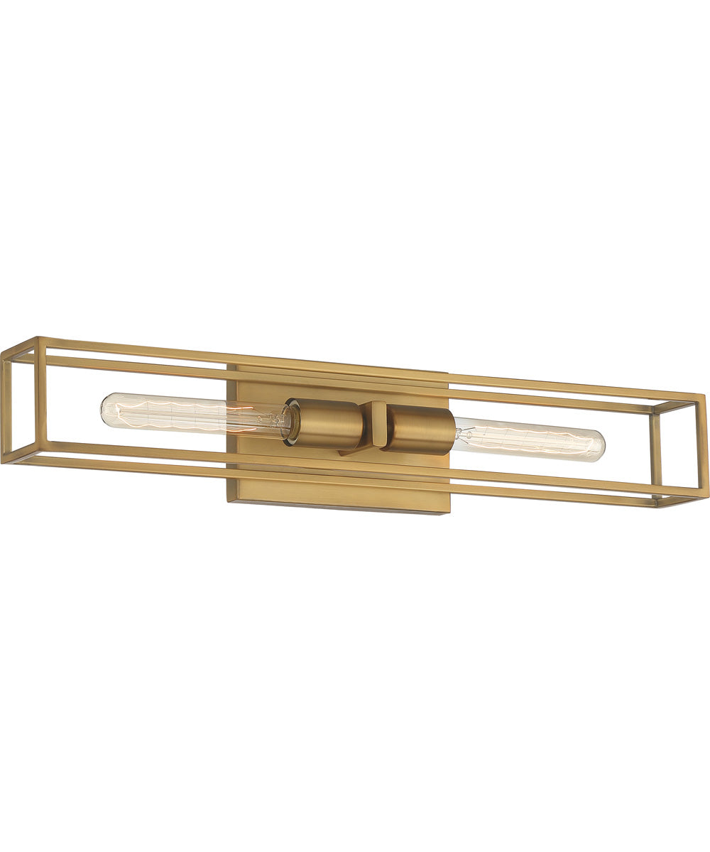Leighton Medium 2-light Bath Light Weathered Brass