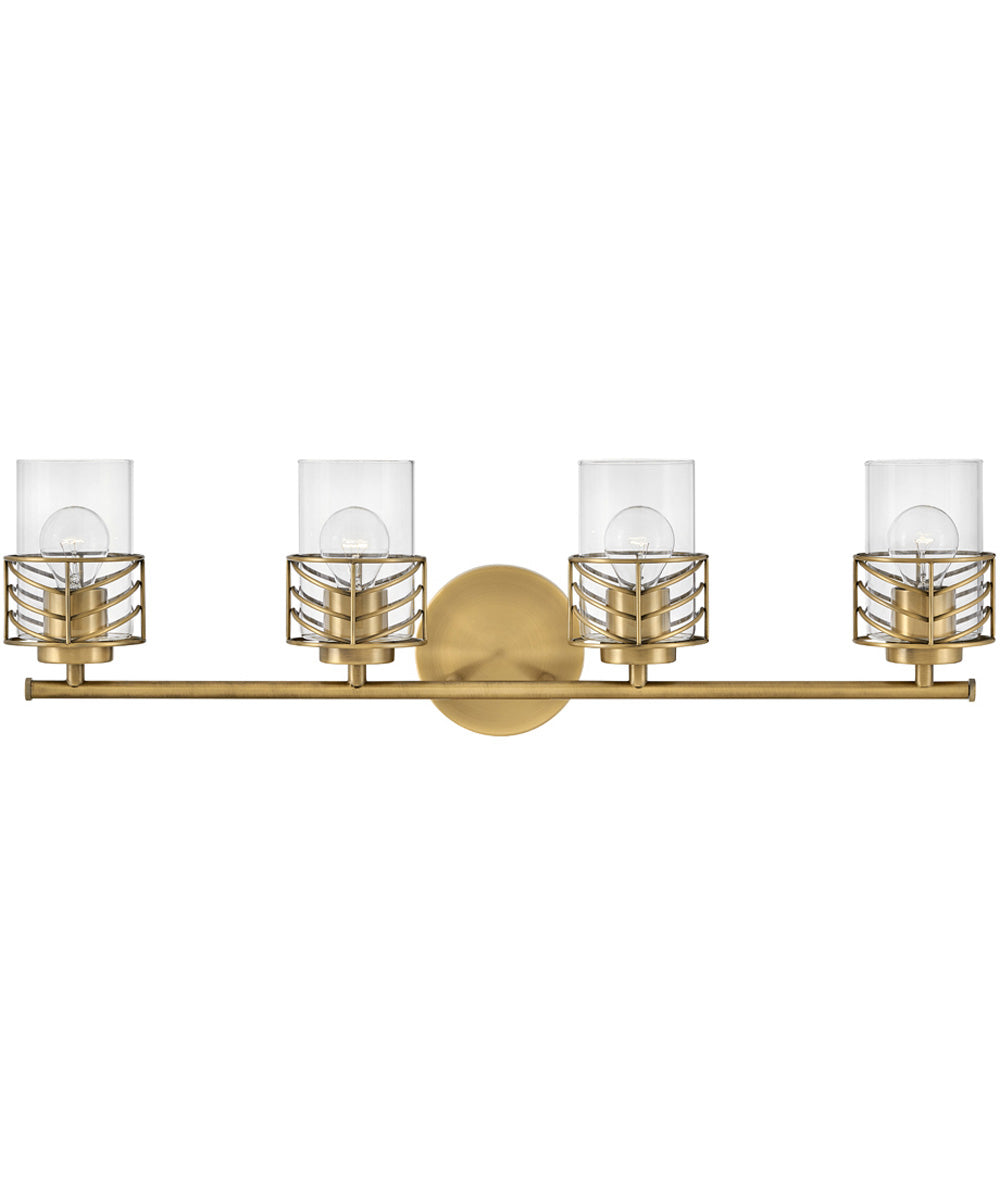Della 4-Light Four Light Vanity in Lacquered Brass