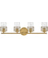 Della 4-Light Four Light Vanity in Lacquered Brass
