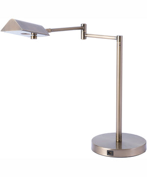 Pharma Collection 1-Light Led Desk Lamp Ab With Usb Charging Port