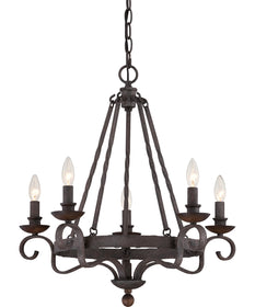 Noble 5-light Chandelier Rustic Black