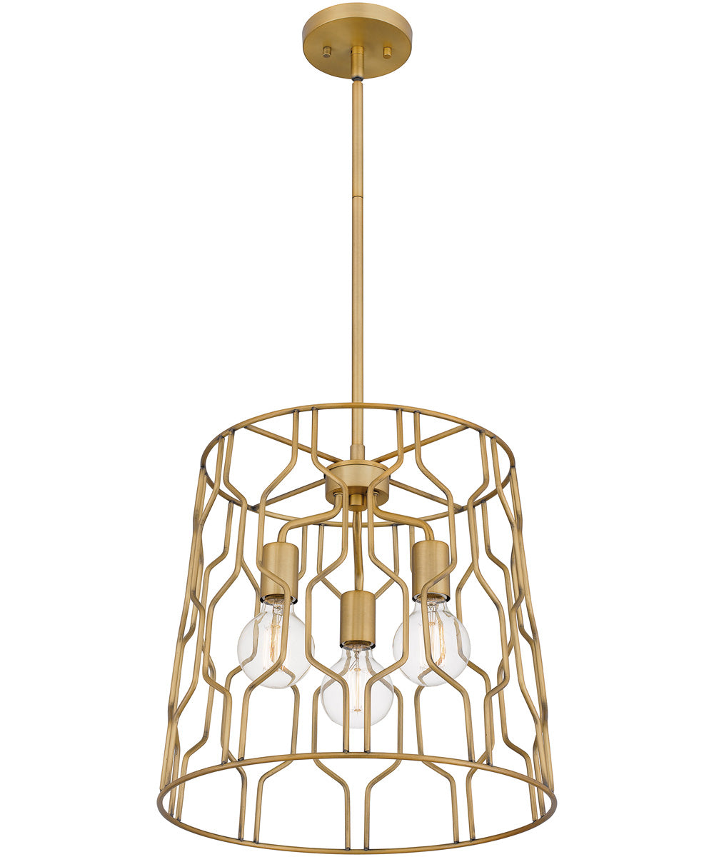 Rellie 3-light Pendant Aged Brass
