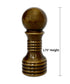 Antique Brass Ball Lamp Finial 1.75"h