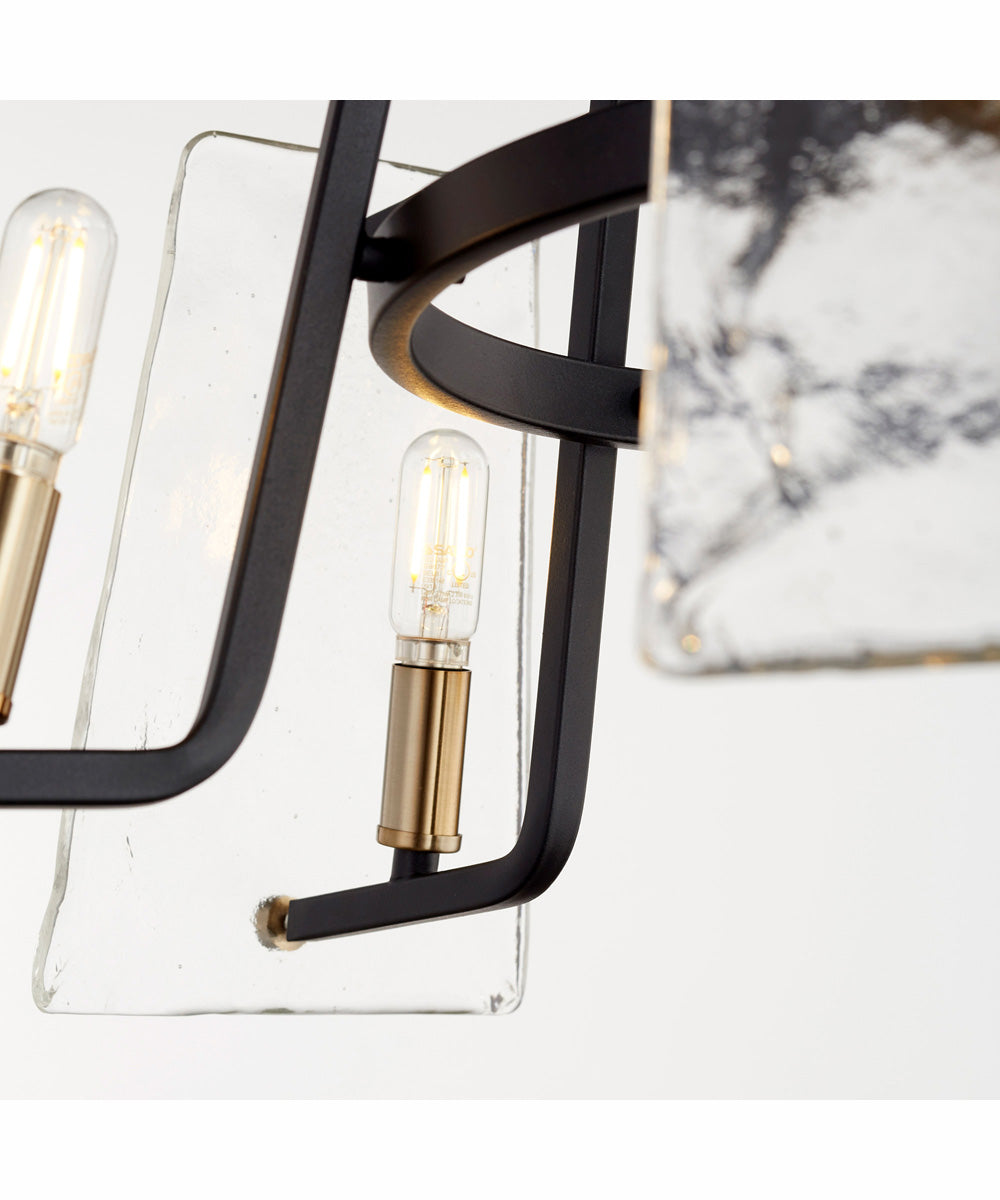 Tioga 5-light Chandelier Textured Black w/ Aged Brass