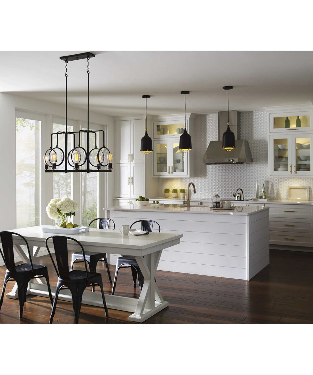 Era 1-Light Gold Global Pendant Light Matte Black