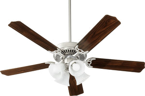 52" Capri IX 4-light Energy Star LED Ceiling Fan Satin Nickel w/ Faux Alabaster