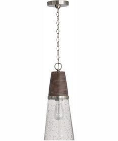 Connor 1-Light Pendant Black Wash and Matte Nickel