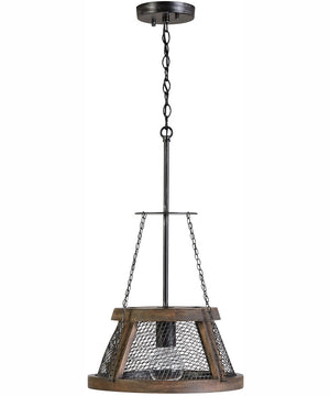 Lagmore 1-Light Pendant Zinc and Wood