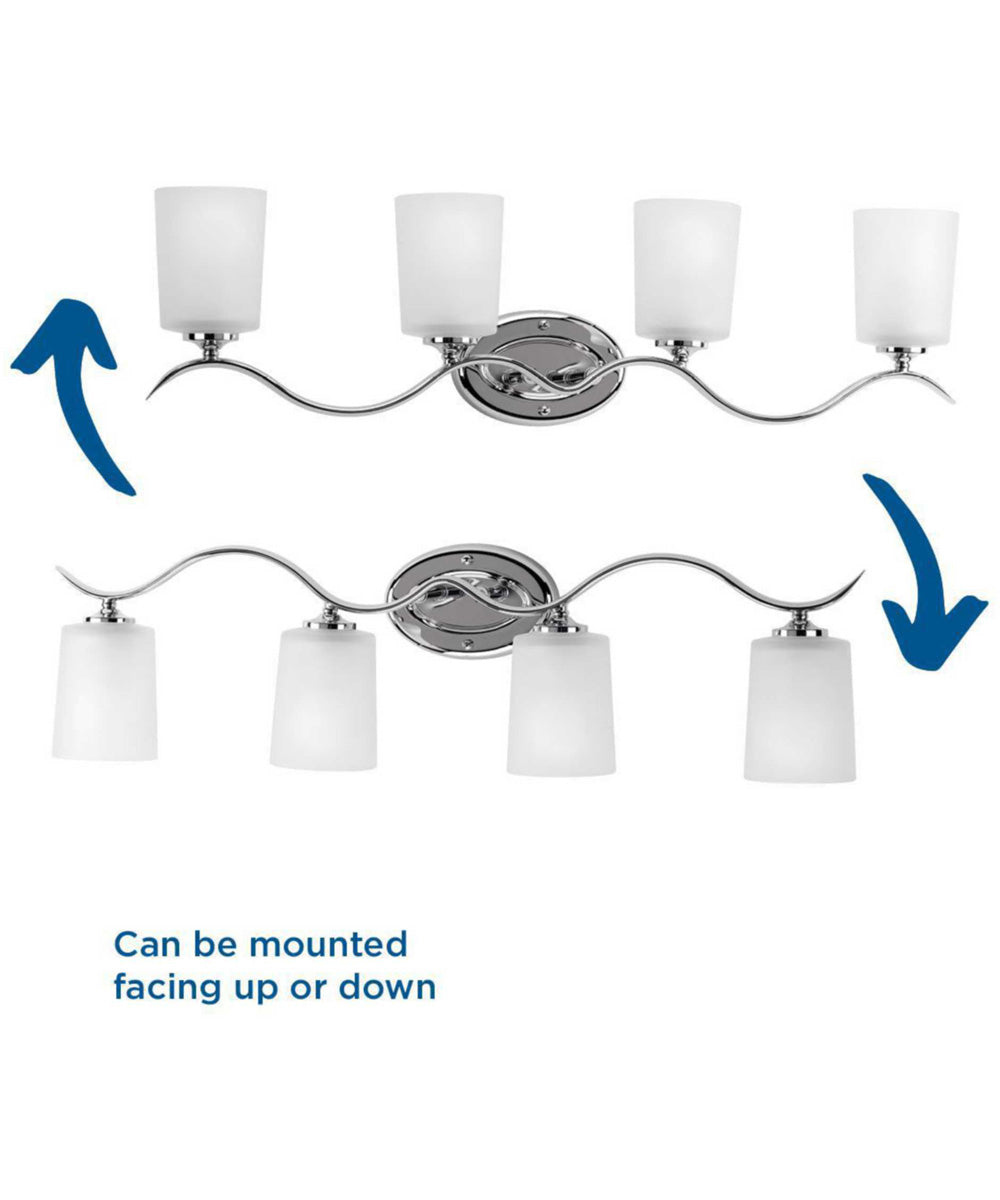 Inspire 4-Light Etched Glass Traditional Bath Vanity Light Polished Chrome