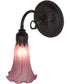 5.5" Wide Lavender Tiffany Pond Lily Wall Sconce