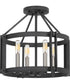 Victor 4-light Semi Flush Mount Mottled Black