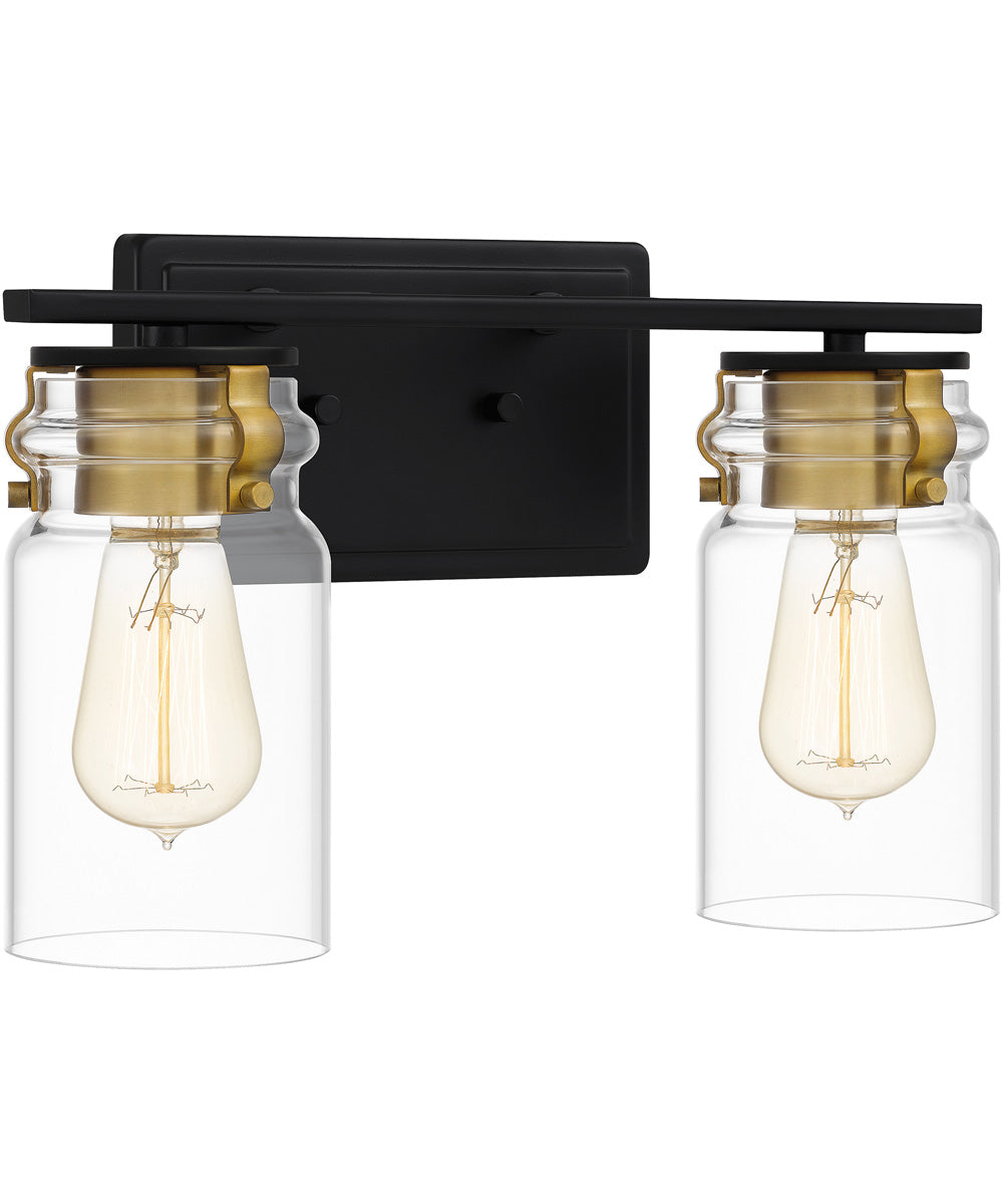 Keesey Medium 2-light Bath Light Matte Black