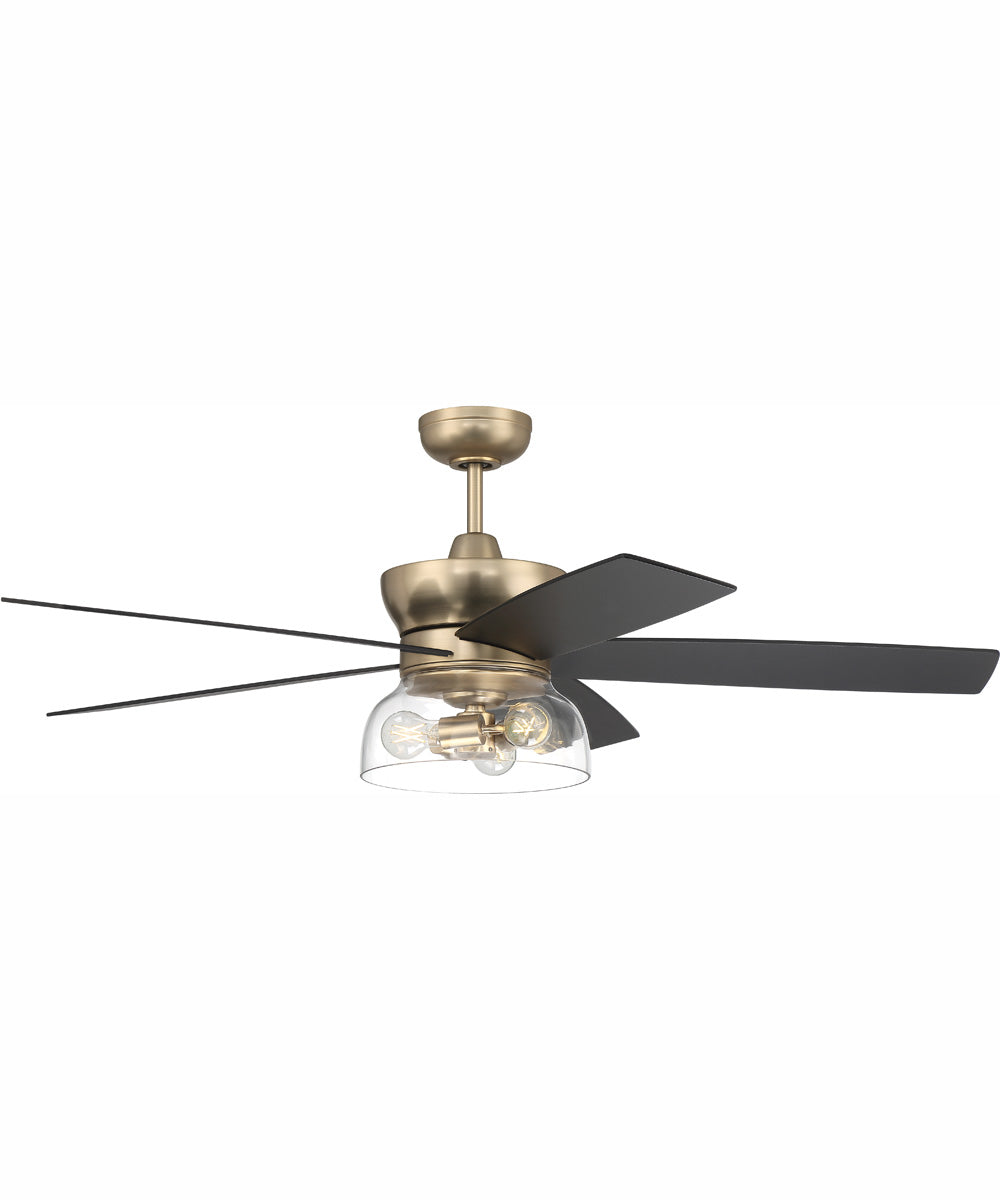 52" Gibson 3-Light Ceiling Fan Satin Brass
