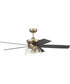 52" Gibson 3-Light Ceiling Fan Satin Brass
