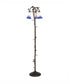 58" High Blue/White Pond Lily 3 Light Floor Lamp