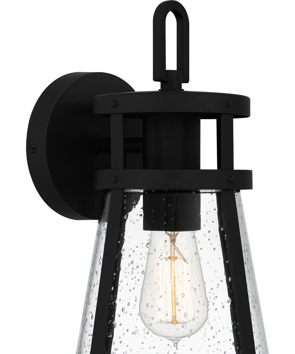 Barber Medium 1-light Outdoor Wall Light Coastal Armour Aluminum Matte Black