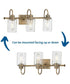 Aiken 3-Light Clear Glass Vintage Style Brass Farmhouse Style Bath Vanity Wall Light Vintage Brass